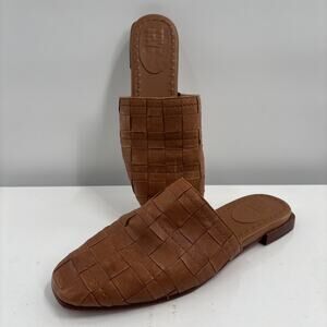 Frye Cara Woven Mule Flats Slip On FR40315 Tan Size 11M